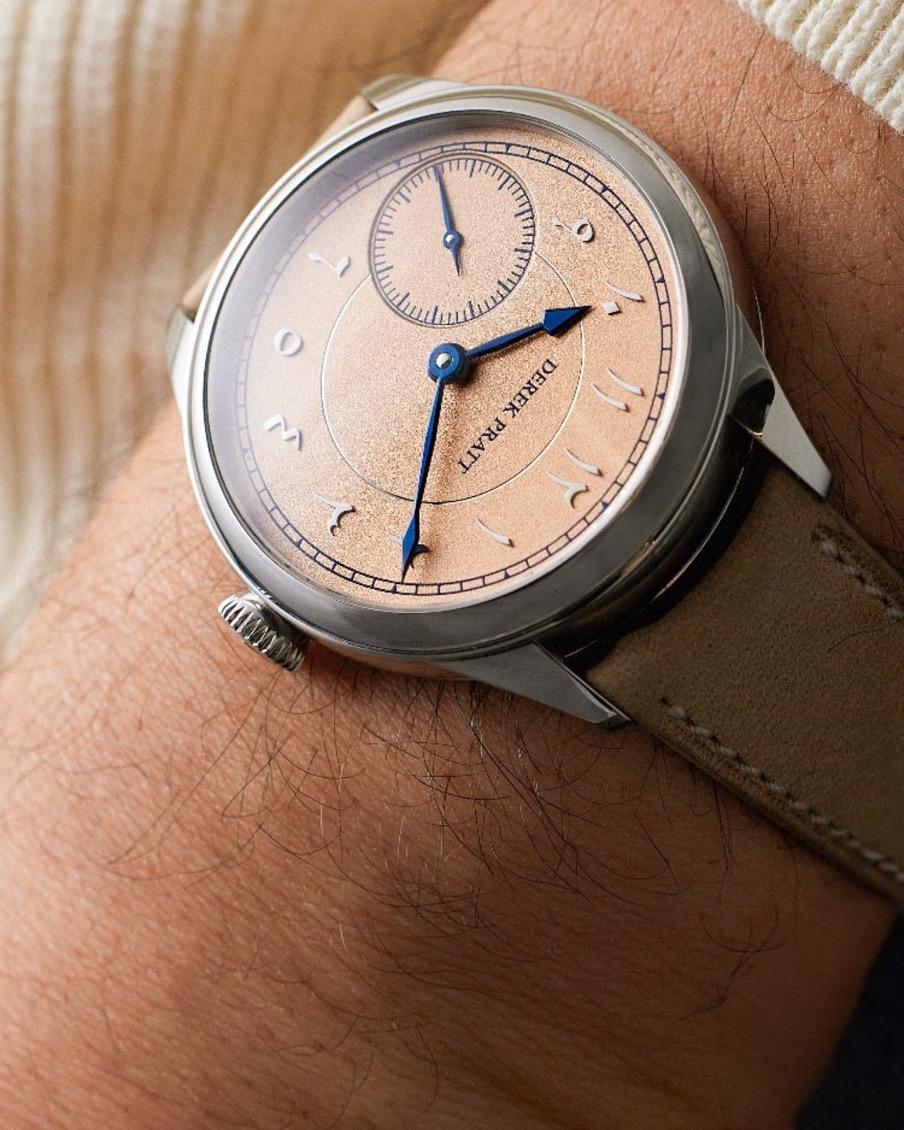 Salmon dial — wrist