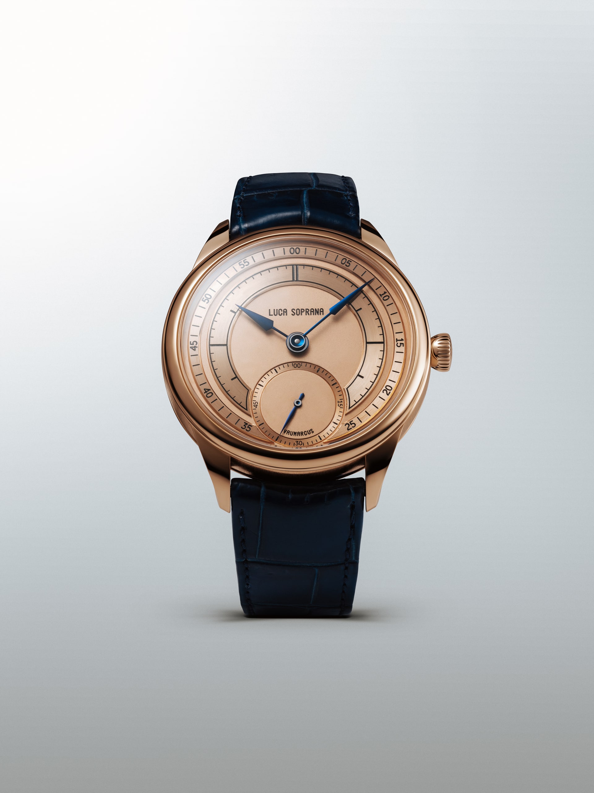 Soprana Time Only — rose gold case with salmon sector dial